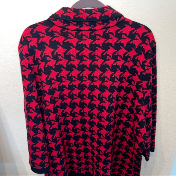 DESIGN ORIGINALS. houndstooth sweater jacket. - Picture 3 of 5